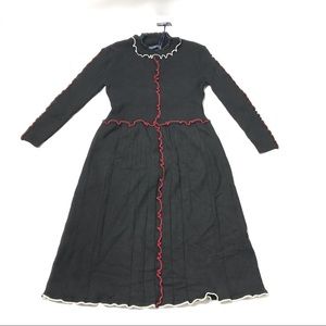 Euro Miss Knitted Sweater Dress Girls Black Ruffle